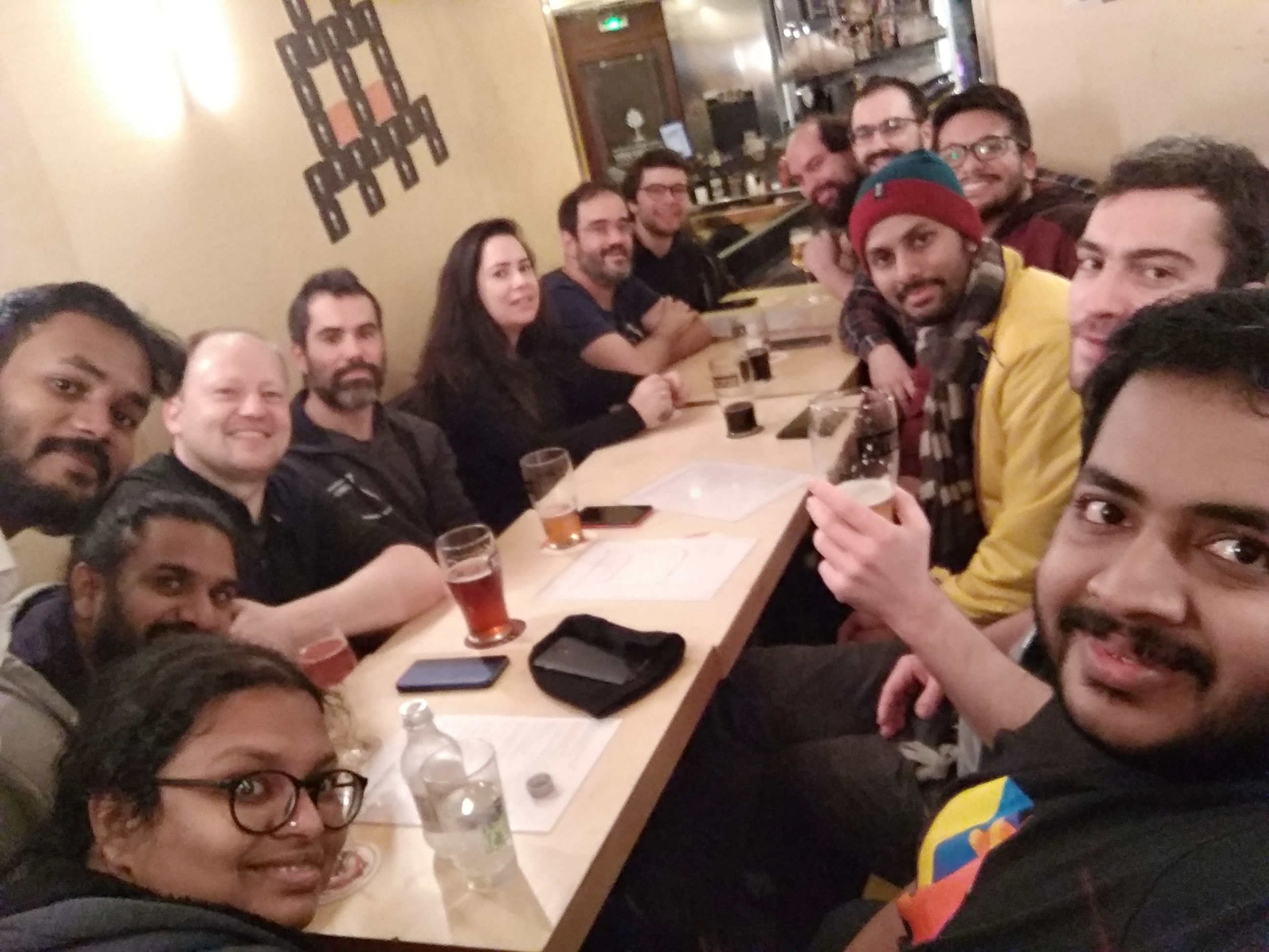 Group photo of the Ruby Team in Brewbarry Bar, Paris